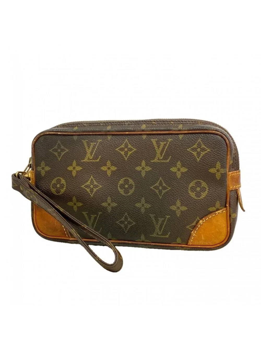 Louis Vuitton Clutch Monogram Marly Dragonne PM Brown